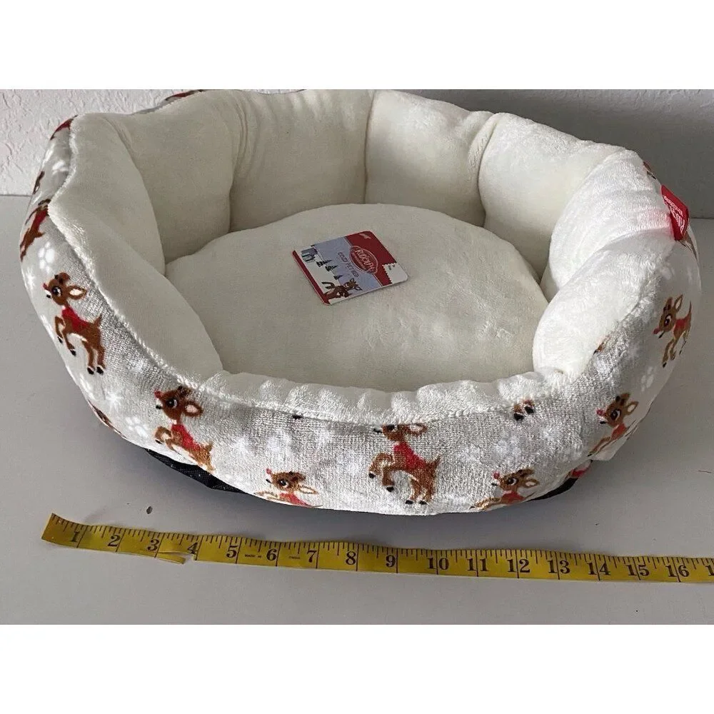 Rudolph The Red Nose Reindeer Cozy Cuddler Dog Pet Bed Soft Christmas‎ NEW